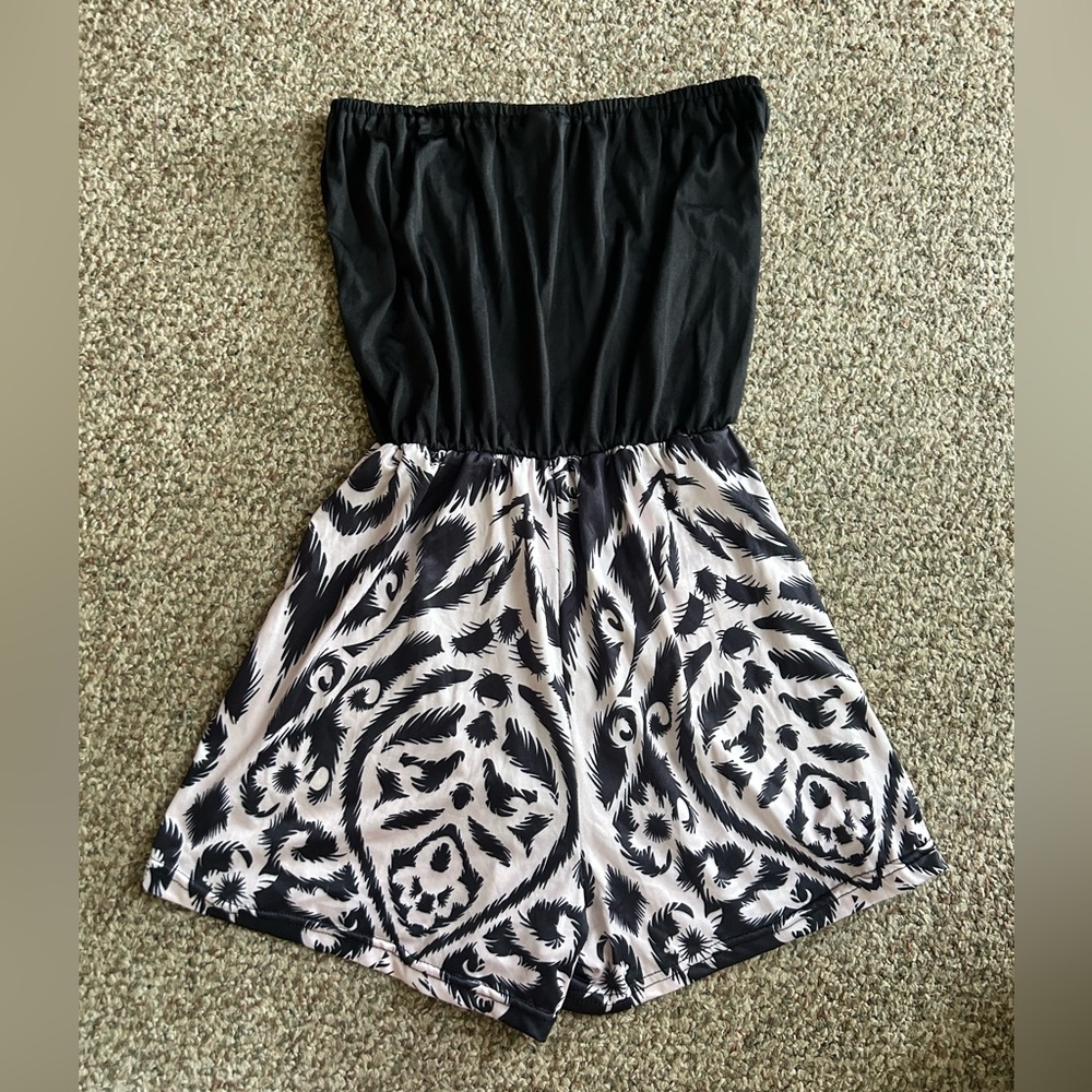 Black and White Patterned Romper